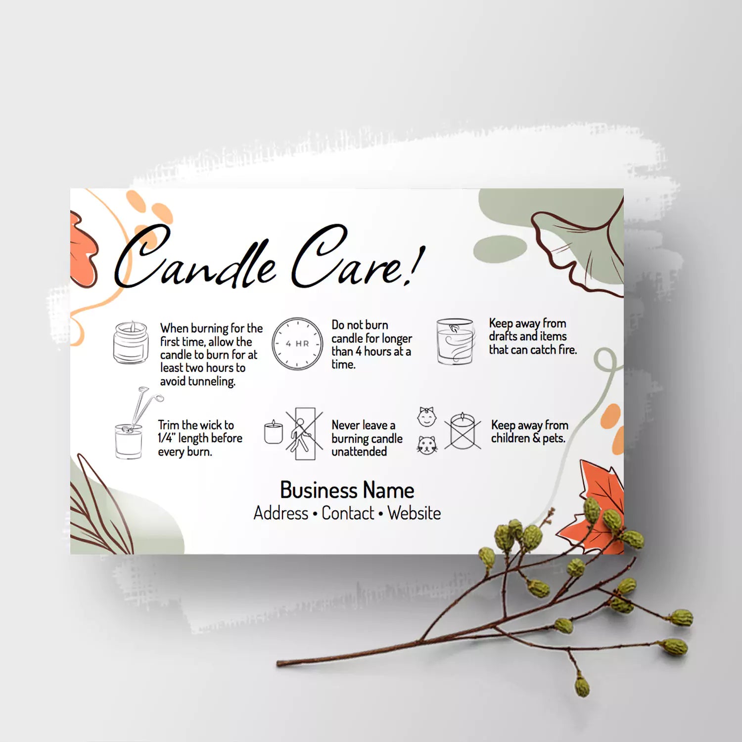 Albertville Autumn - Candle Care Card