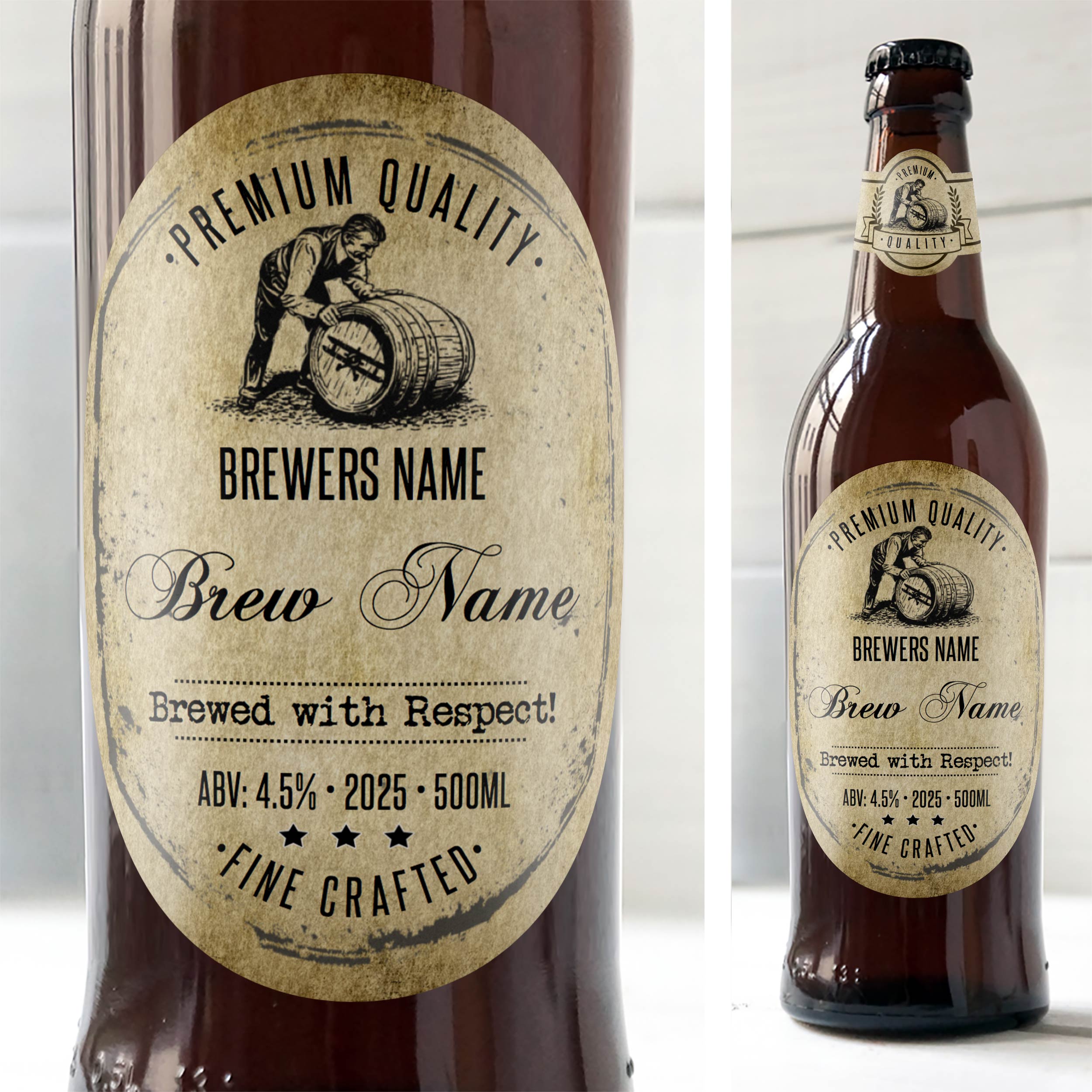 Beer Bottle with Neck Straps