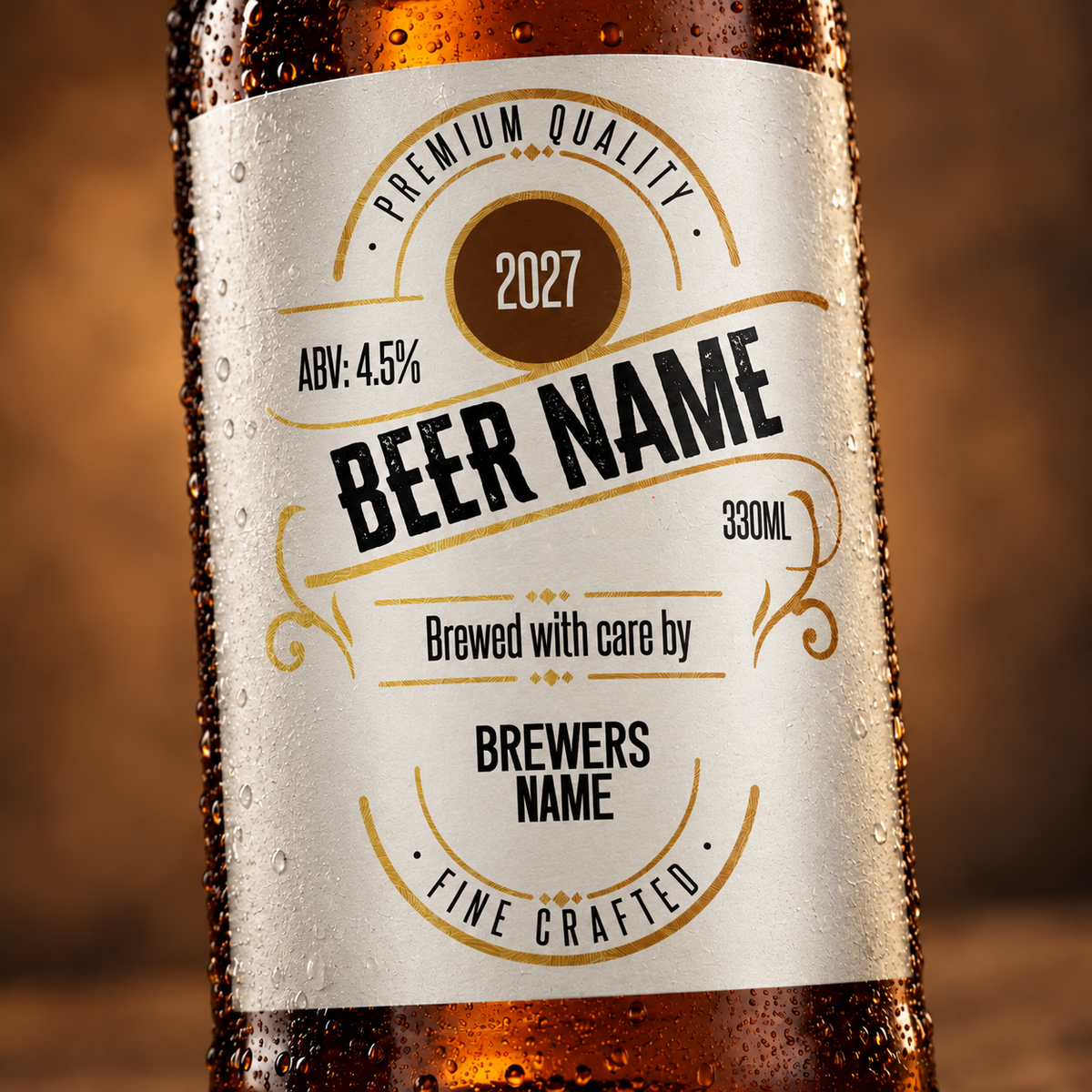 Aumsville - custom beer bottle labels