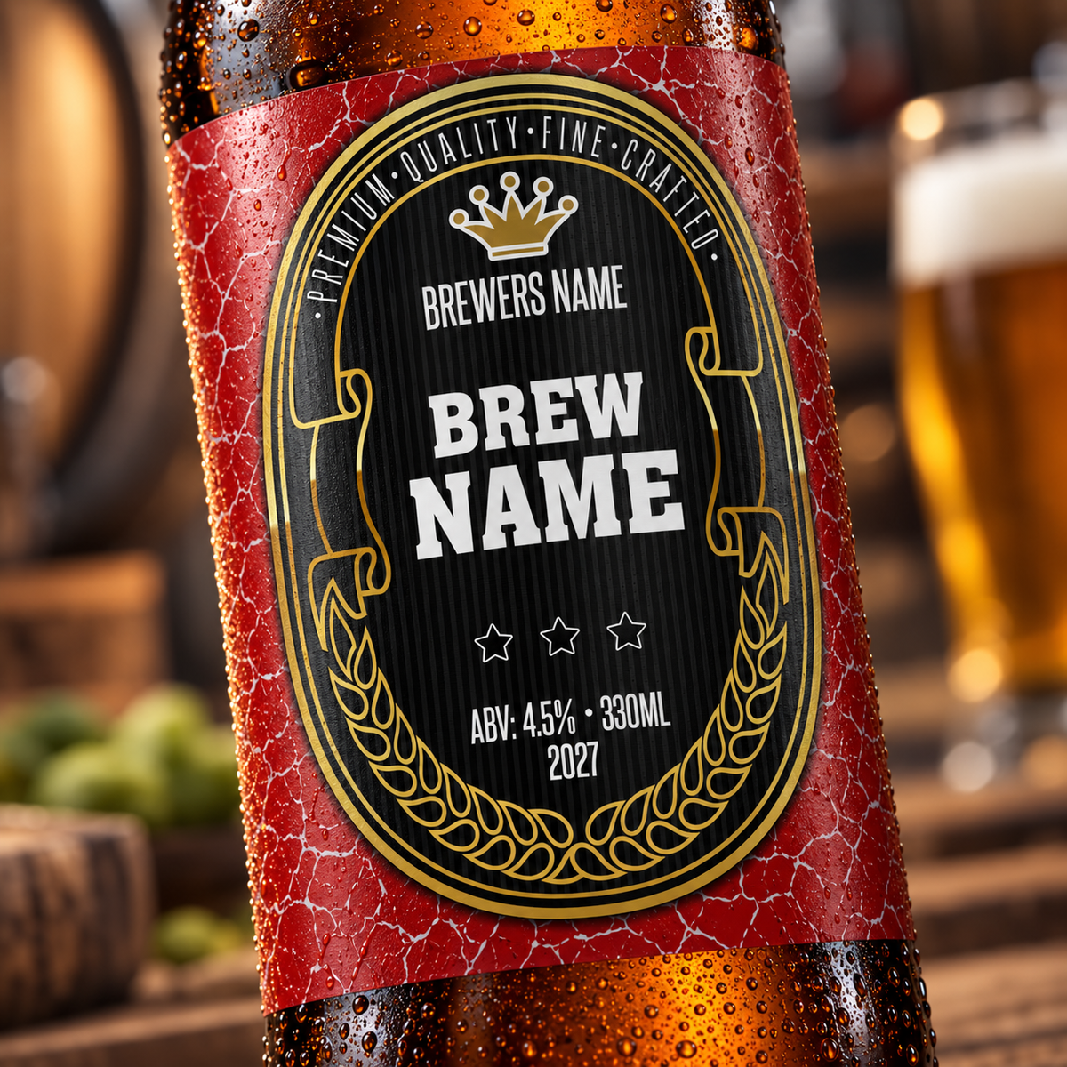 Bainville - custom beer bottle labels