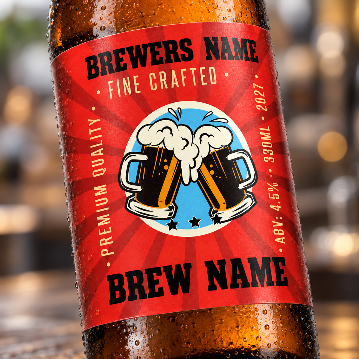 Bakersville - custom beer bottle labels