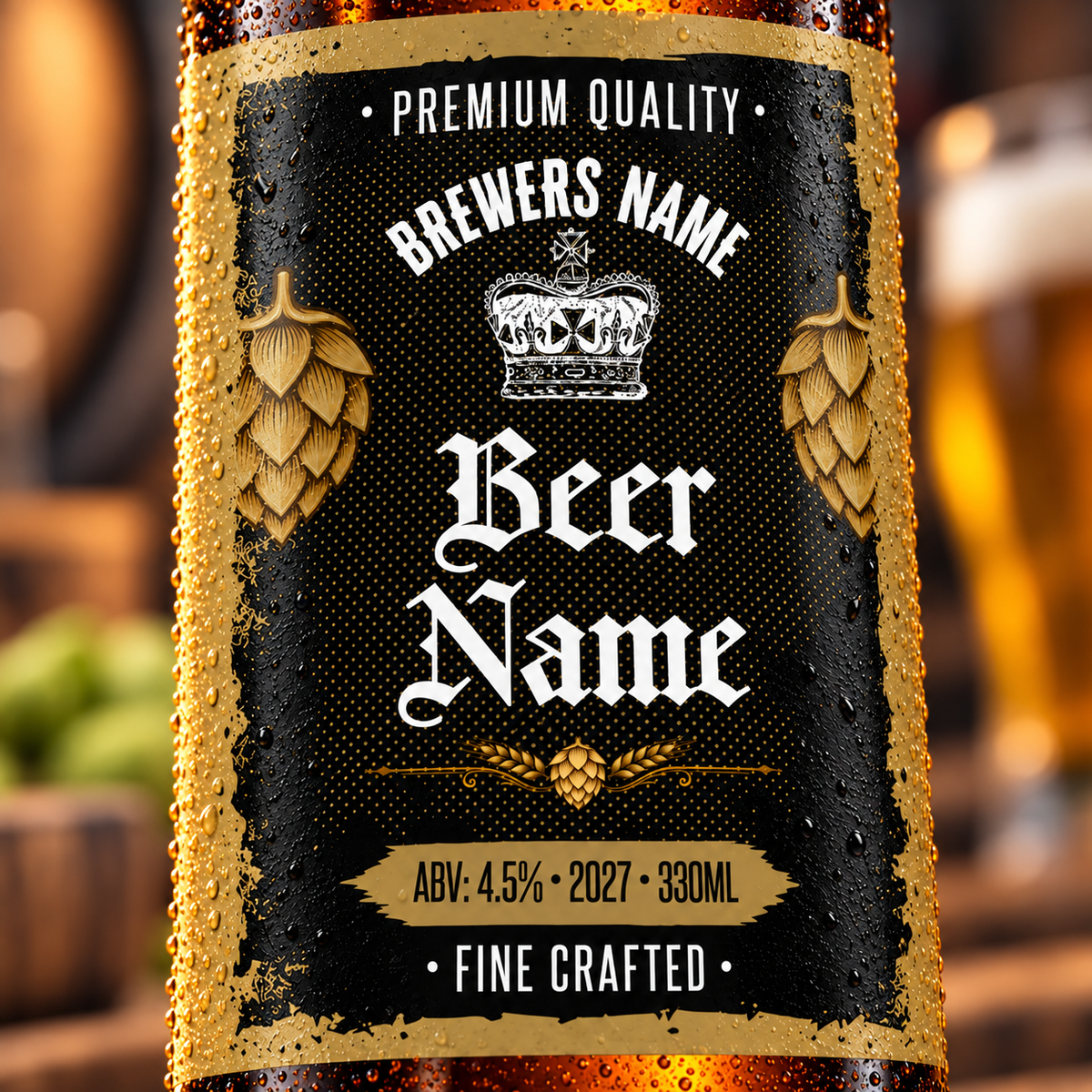 Crestville - custom beer bottle labels