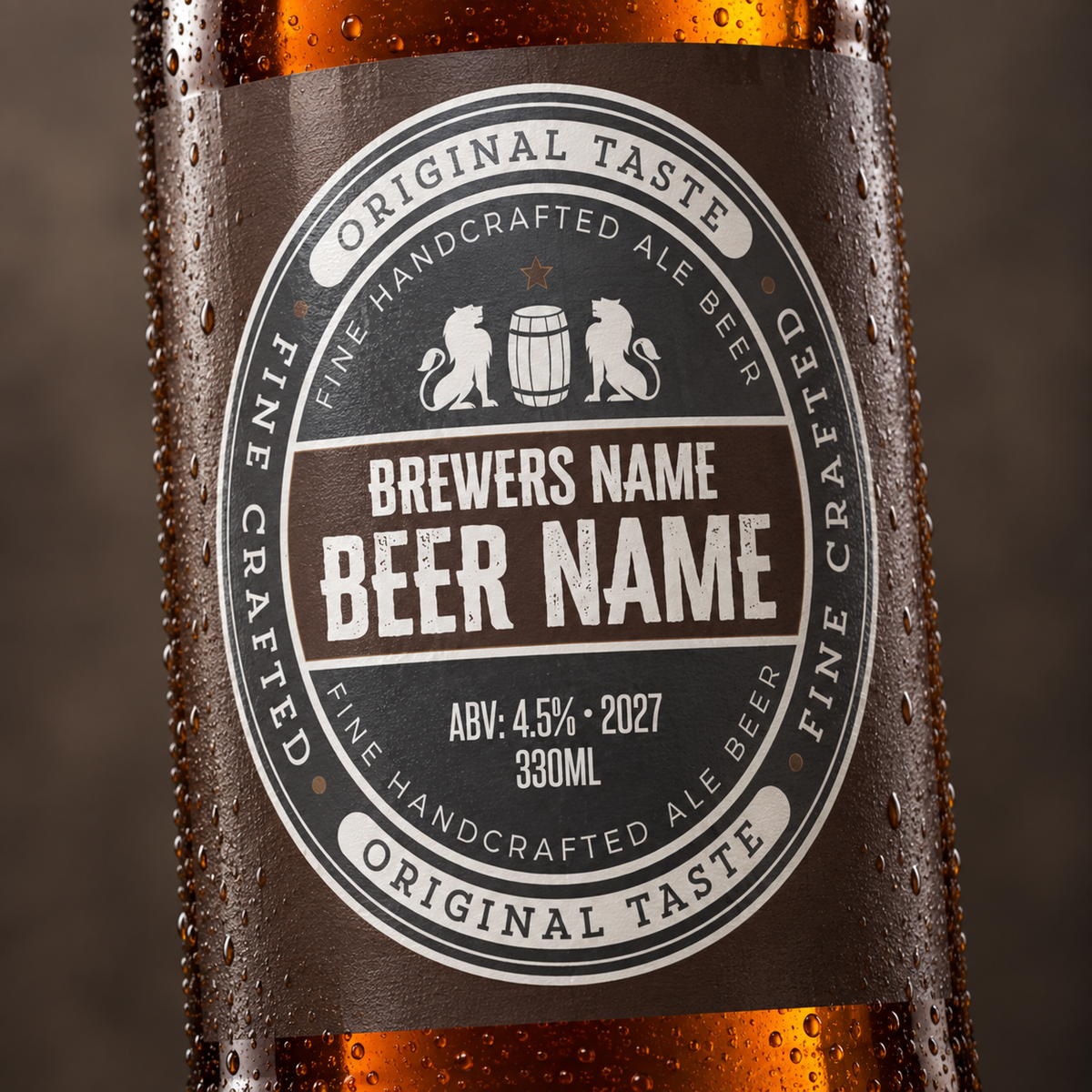 Downsville - custom beer bottle labels