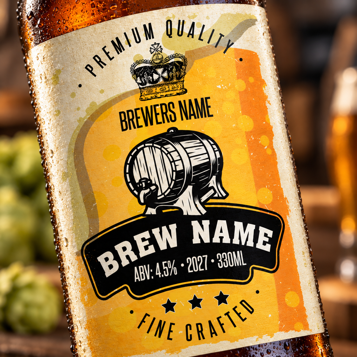 Pineville - custom beer bottle labels