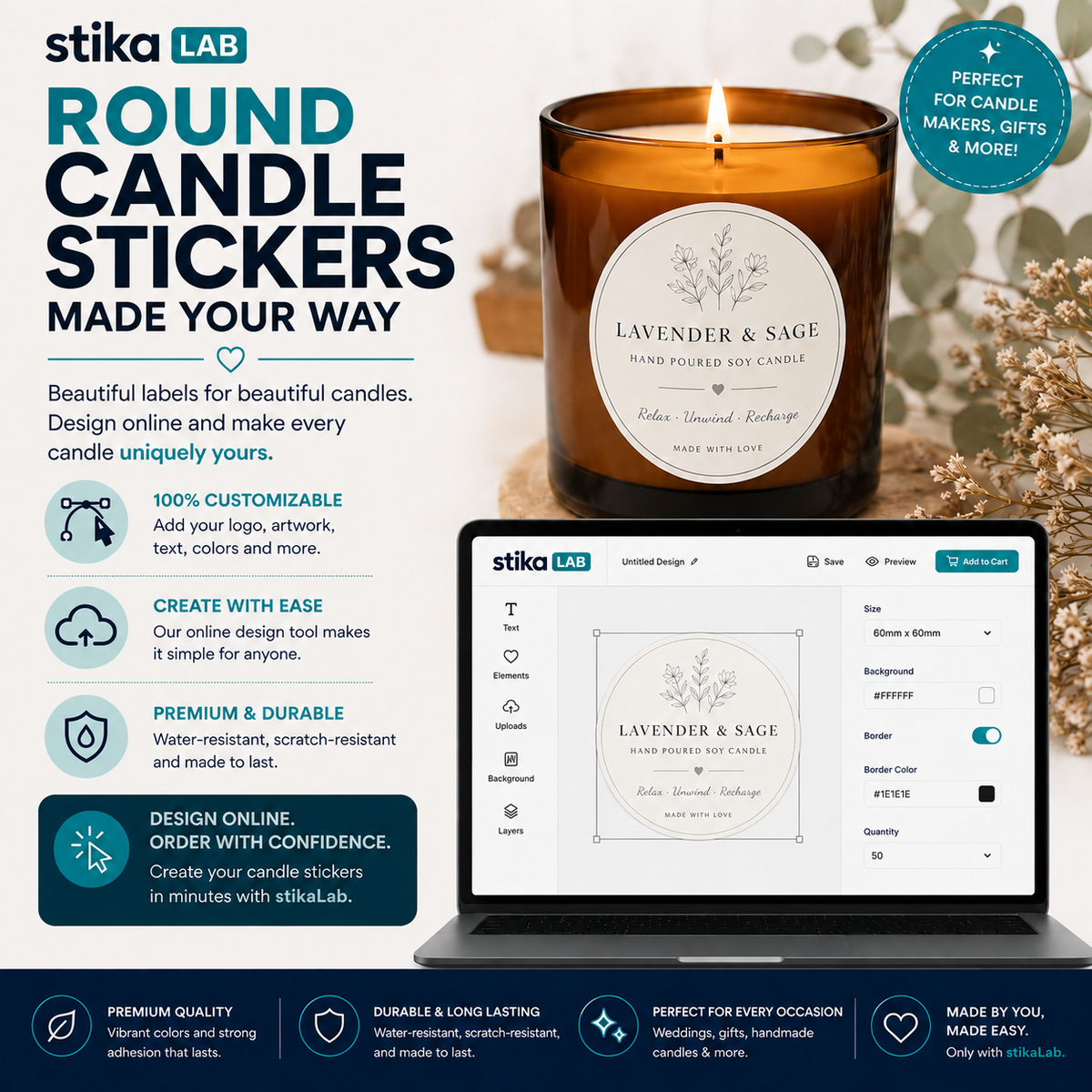 StikaLab Round Candle Stickers