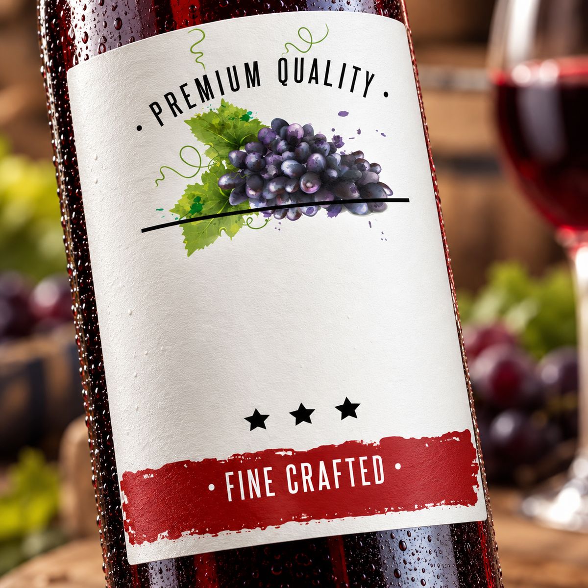 Sanderton - blank wine bottle sticker