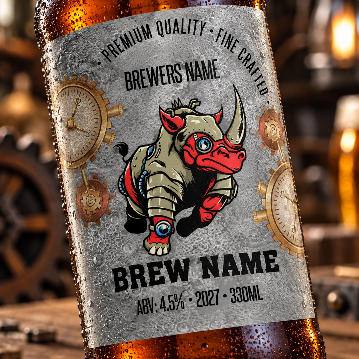 Steampunk - custom beer bottle labels