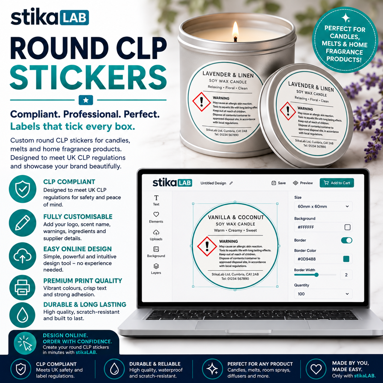 Candle CLP Sticker Templates
