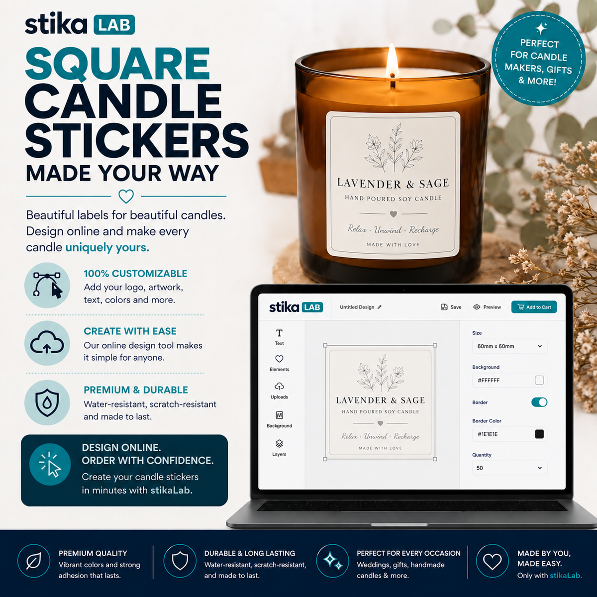 StikaLab Square Candle Sticker