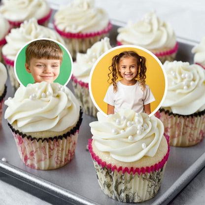 Essbare Foto-Cupcake-Topper