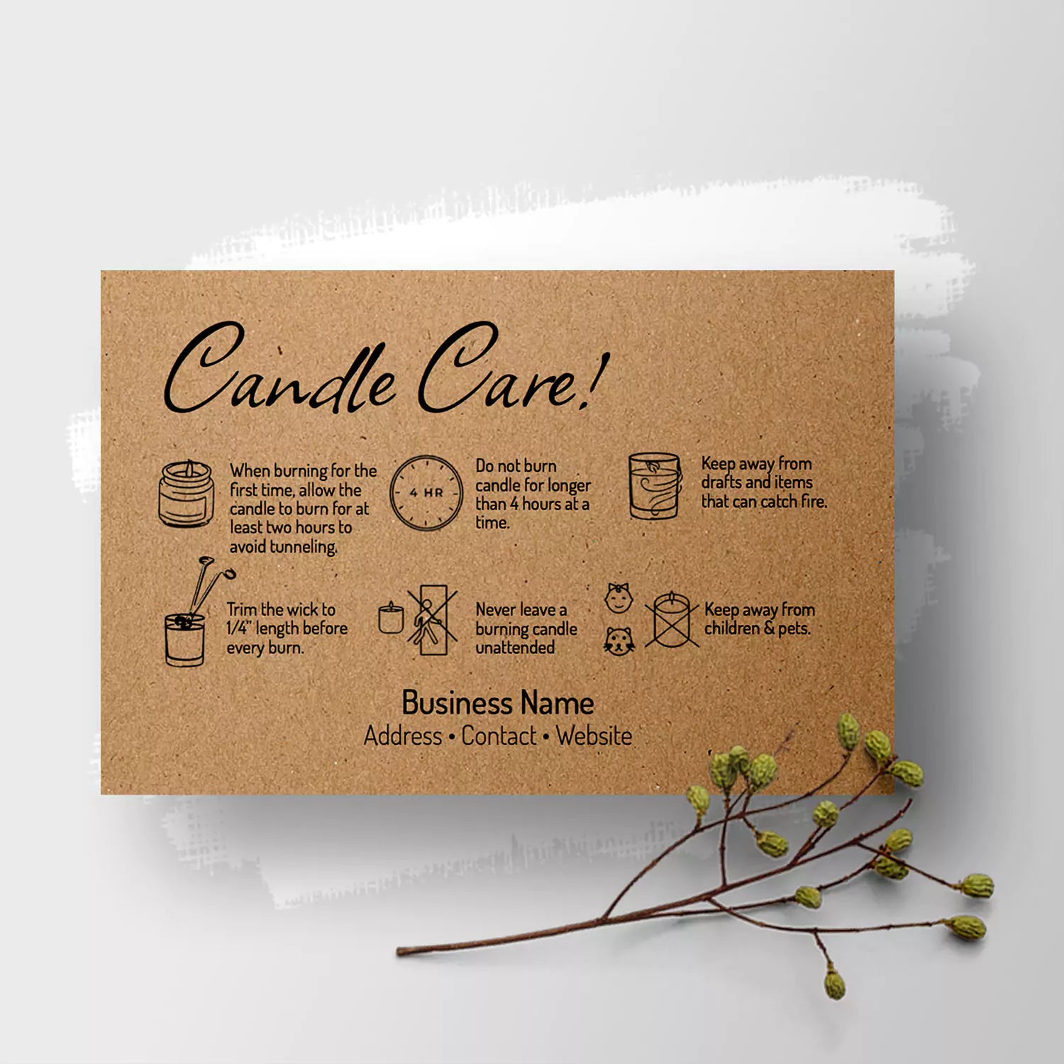 Albertville Recycled - Candle Care Card