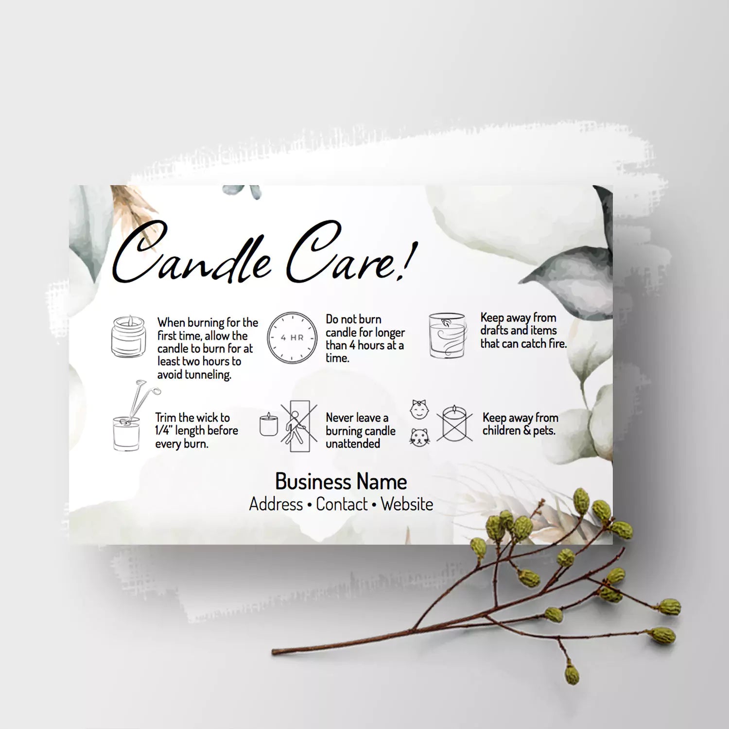 Albertville Spring - Candle Care Card