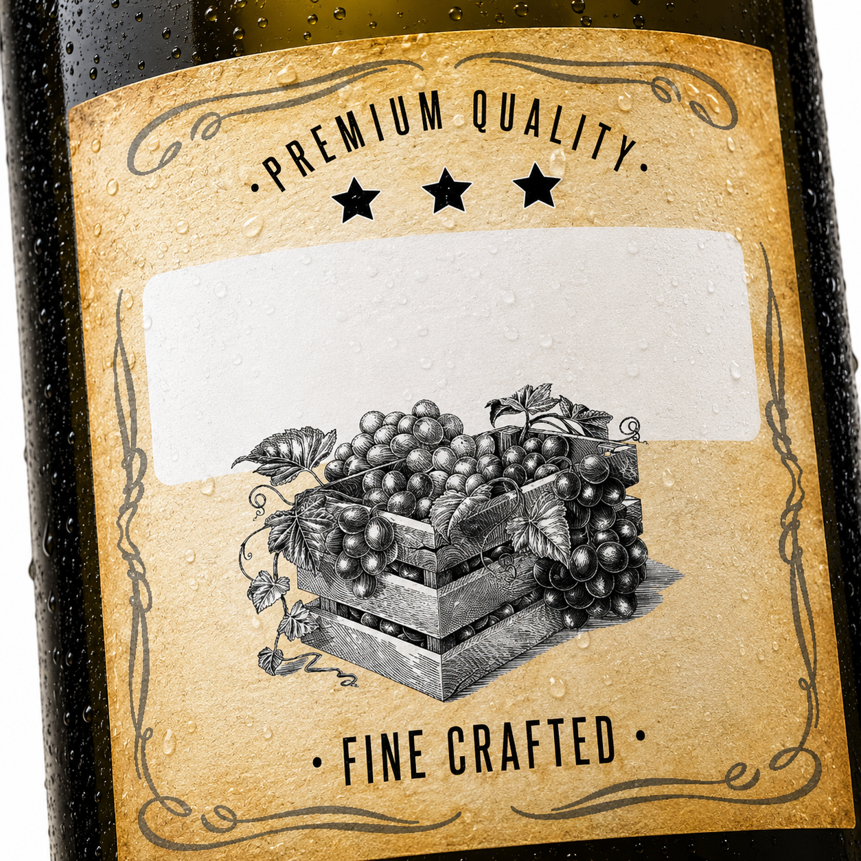 Santorini - blank wine bottle sticker