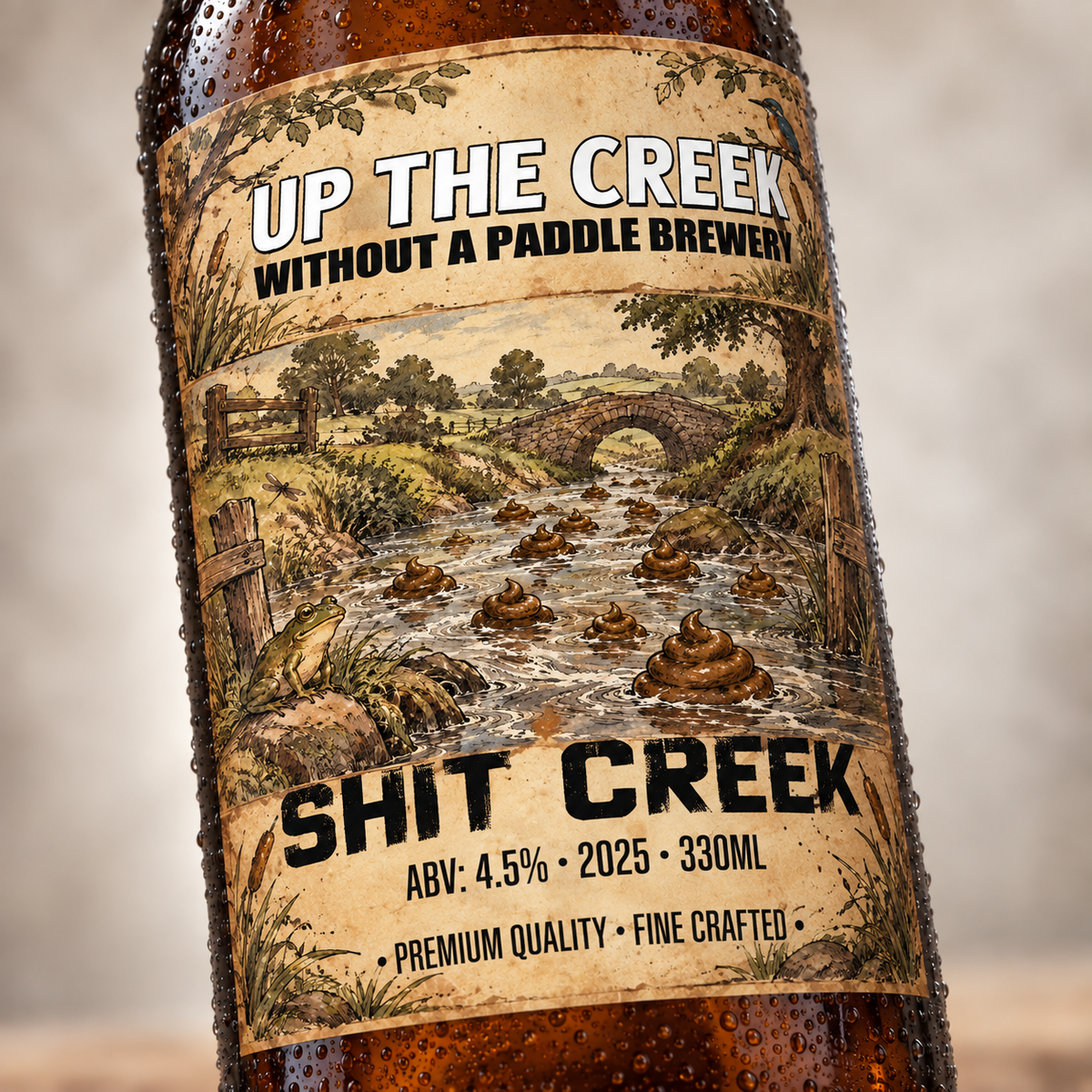 Shit Creek - custom beer bottle labels