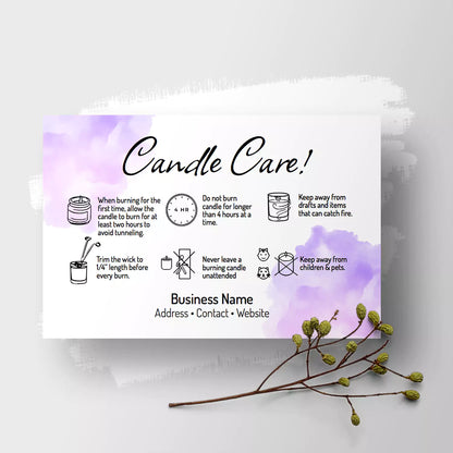 Summerville - Candle Care Card